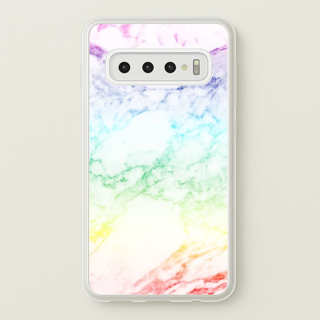 Rainbow Streak Marble Pattern - marble Phone Case for Galaxy S10 Plus