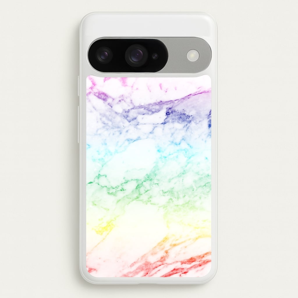Rainbow Streak Marble Pattern Phone Case for Google Pixel 10 / 10 Pro