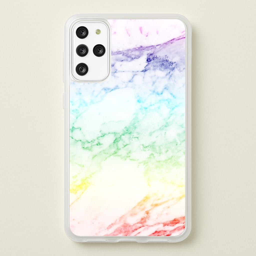 Rainbow Streak Marble Pattern - marble Phone Case for Galaxy S20 Plus