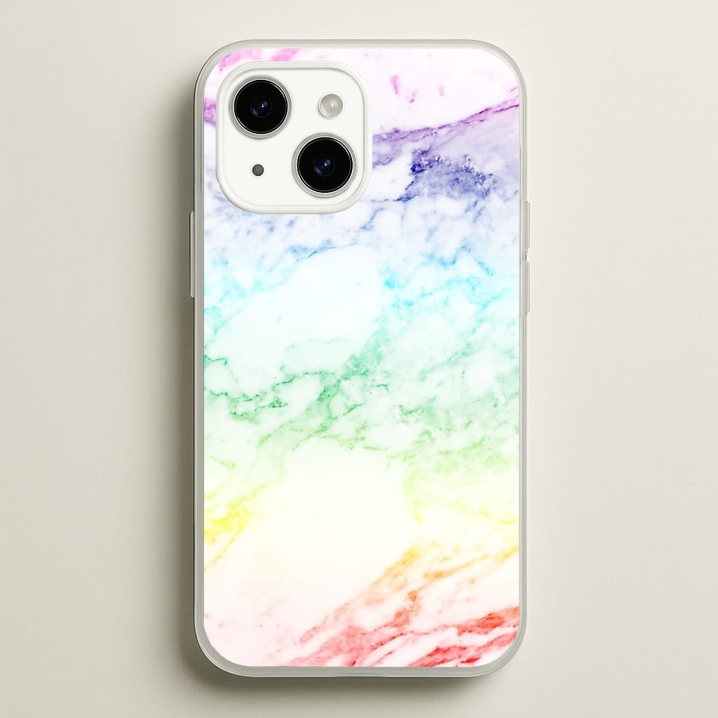 Rainbow Streak Marble Pattern - marble Phone Case for iPhone 15 Plus