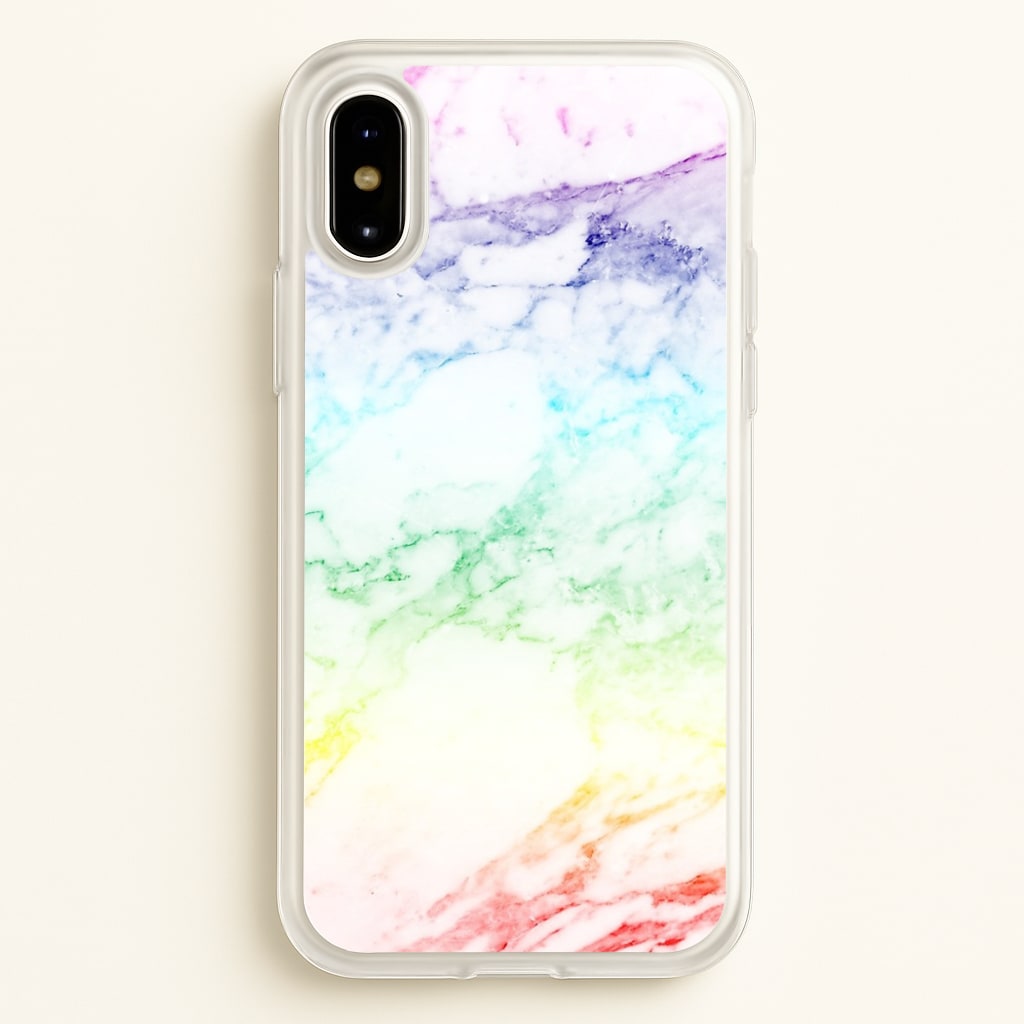 Rainbow Streak Marble Pattern - marble Phone Case for iPhone X / XS