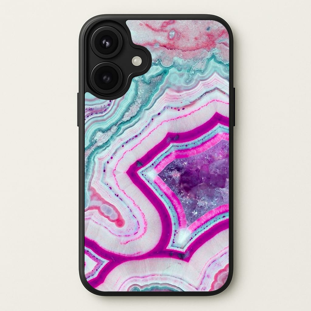 Purple Geode Pattern Phone Case for iPhone 17