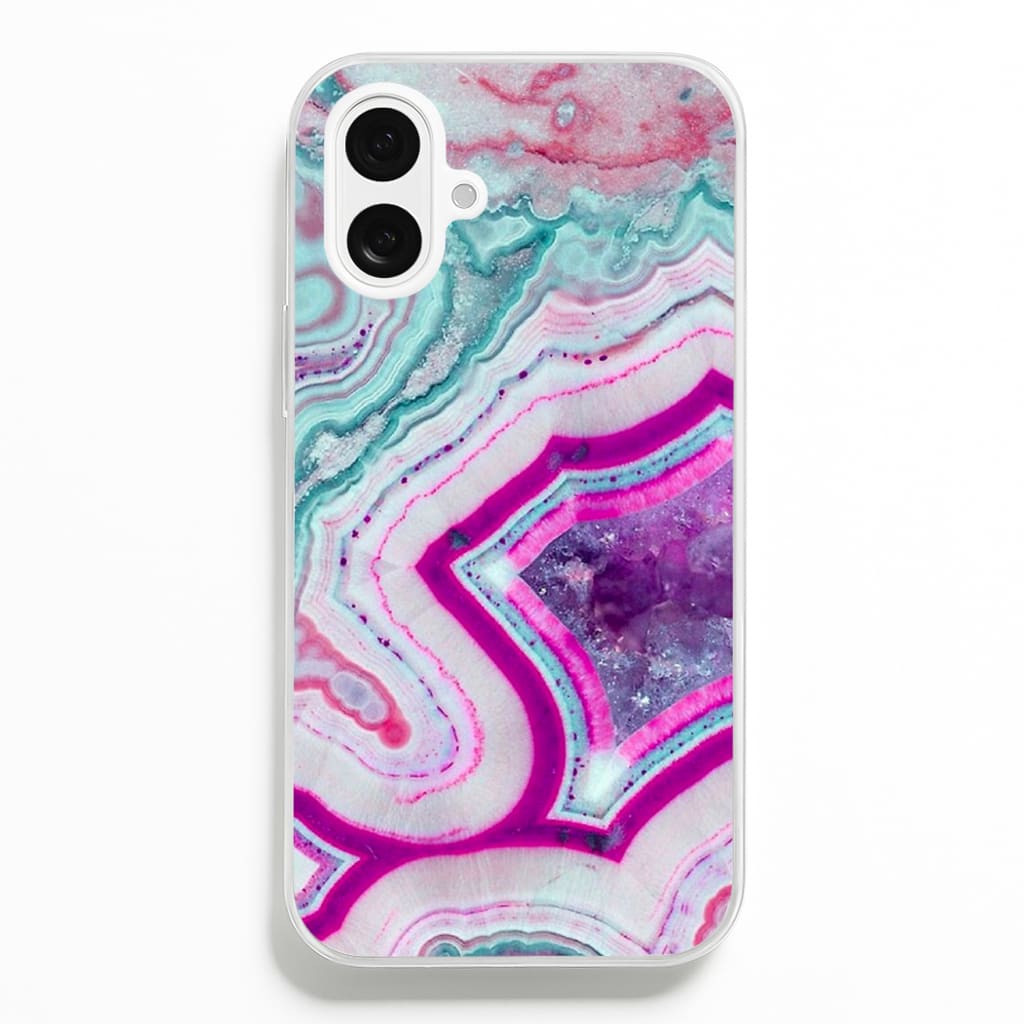 Purple Geode Pattern - marble Phone Case for iPhone 16 Plus
