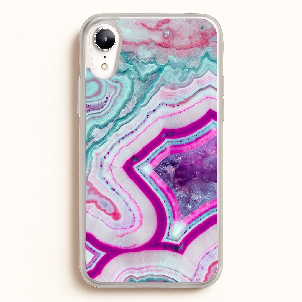 Purple Geode Pattern - marble Phone Case for iPhone XR