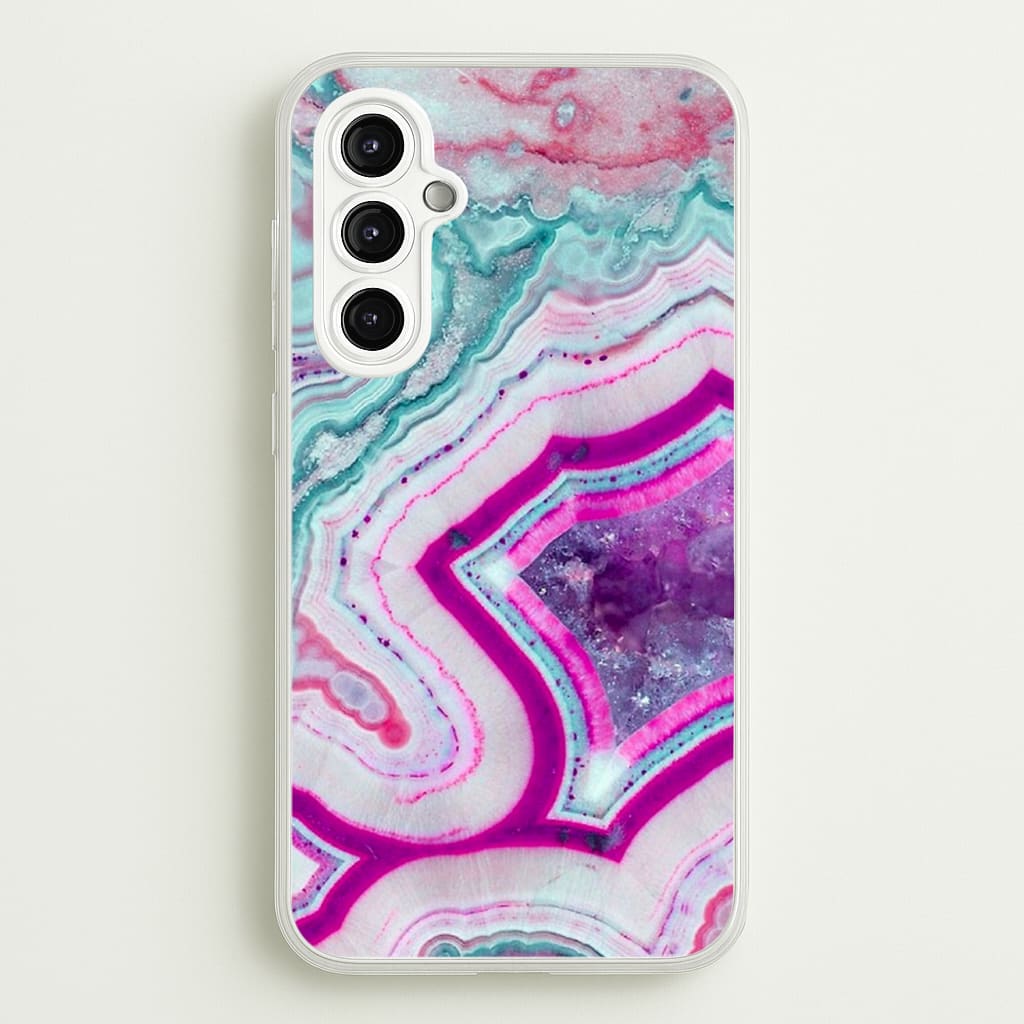Purple Geode Pattern - marble Phone Case for Galaxy A14