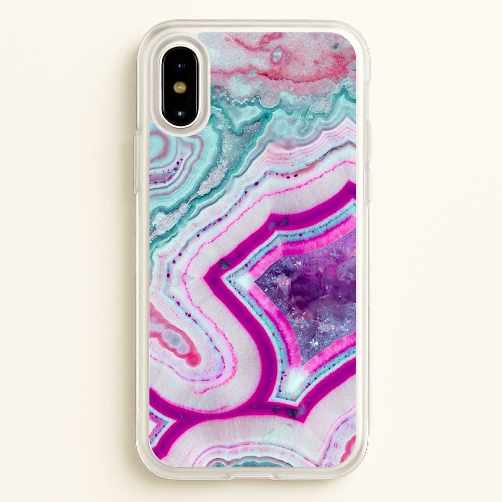 Purple Geode Pattern - marble Phone Case for iPhone X / XS