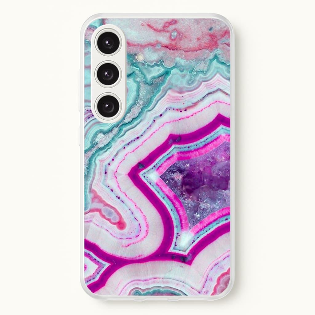 Purple Geode Pattern - marble Phone Case for Galaxy S25 Plus