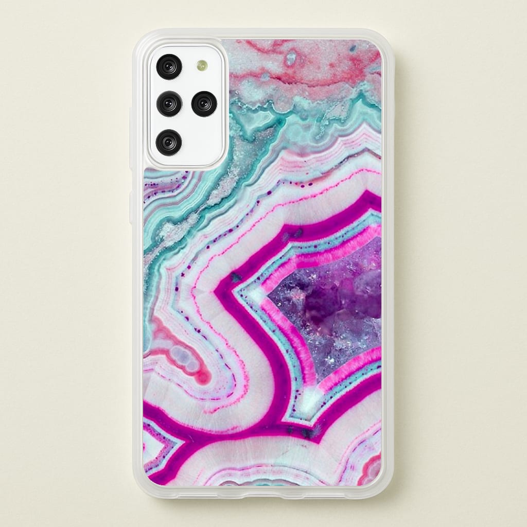 Purple Geode Pattern - marble Phone Case for Galaxy S20 Plus