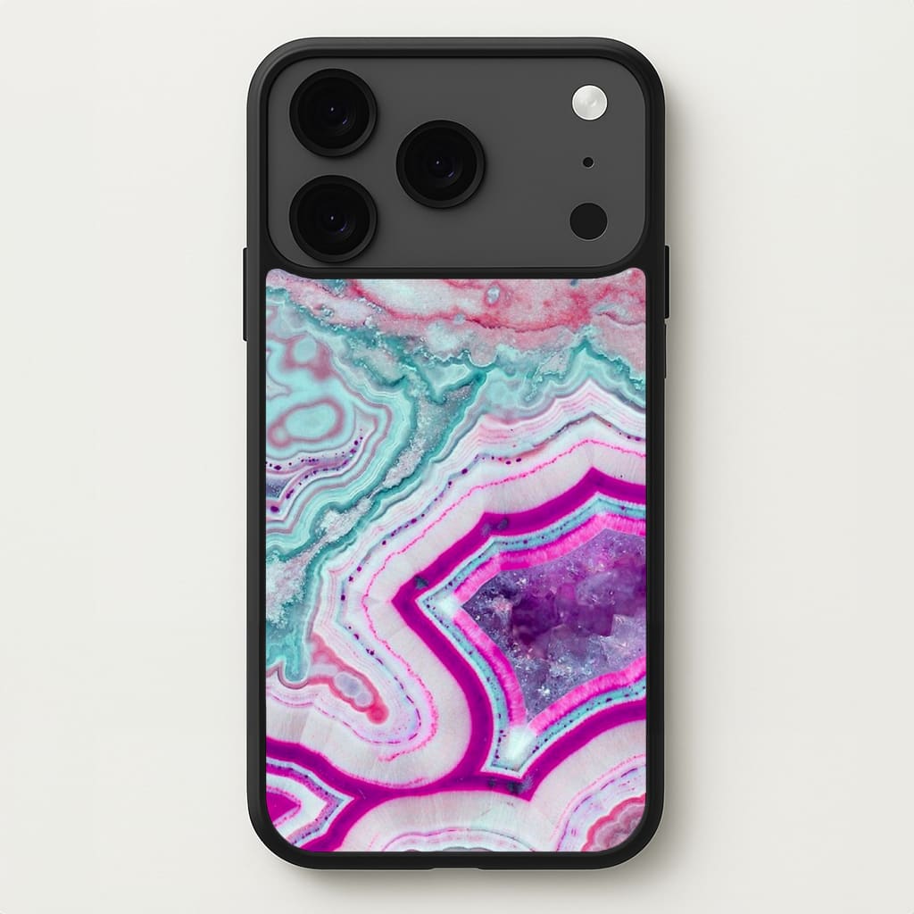 Purple Geode Pattern Phone Case for iPhone 17 Pro Max