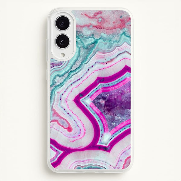 Purple Geode Pattern - marble Phone Case for Galaxy S25 Edge