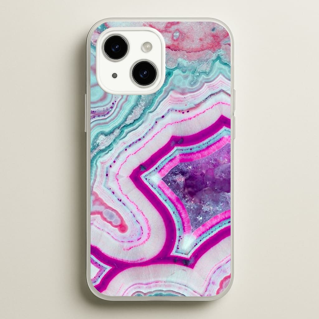 Purple Geode Pattern - marble Phone Case for iPhone 15 Plus