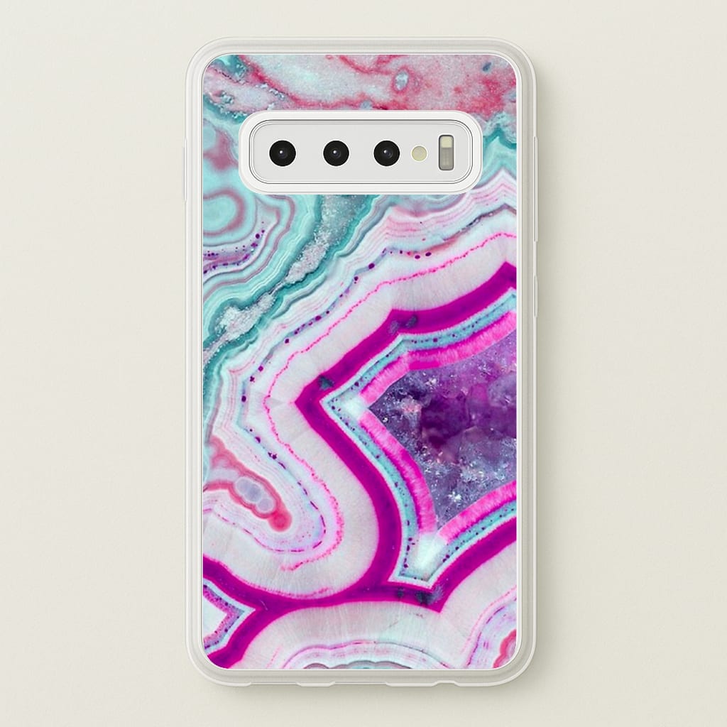 Purple Geode Pattern - marble Phone Case for Galaxy S10 Plus