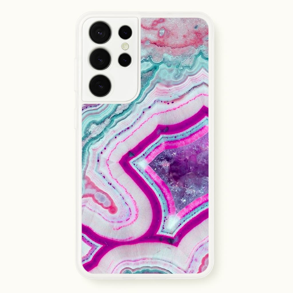 Purple Geode Pattern - marble Phone Case for Galaxy S21 Ultra