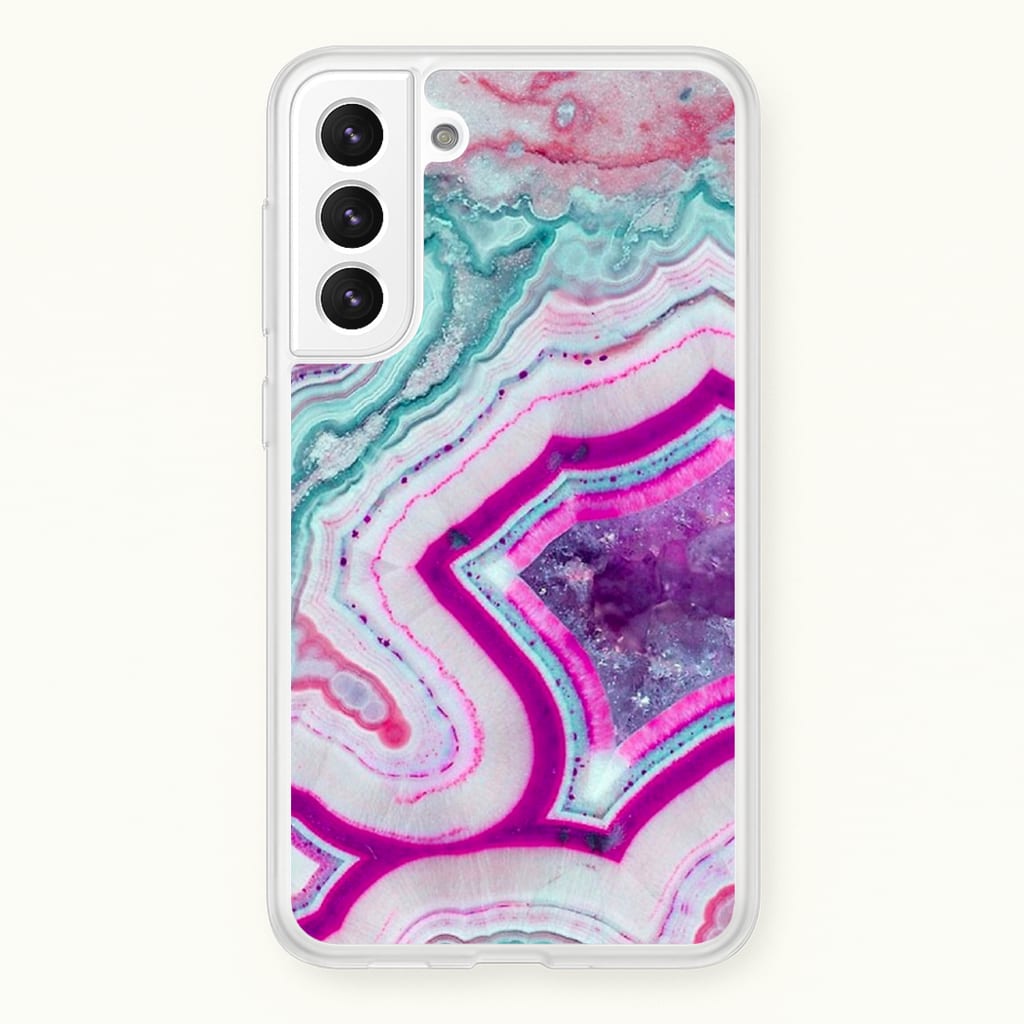 Purple Geode Pattern - marble Phone Case for Galaxy S22
