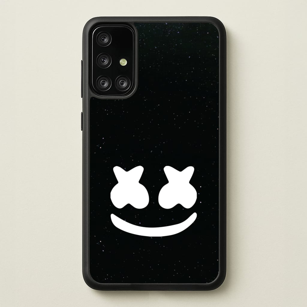 Black And White Helmet In Space - Marshmello Phone Case for Galaxy A71