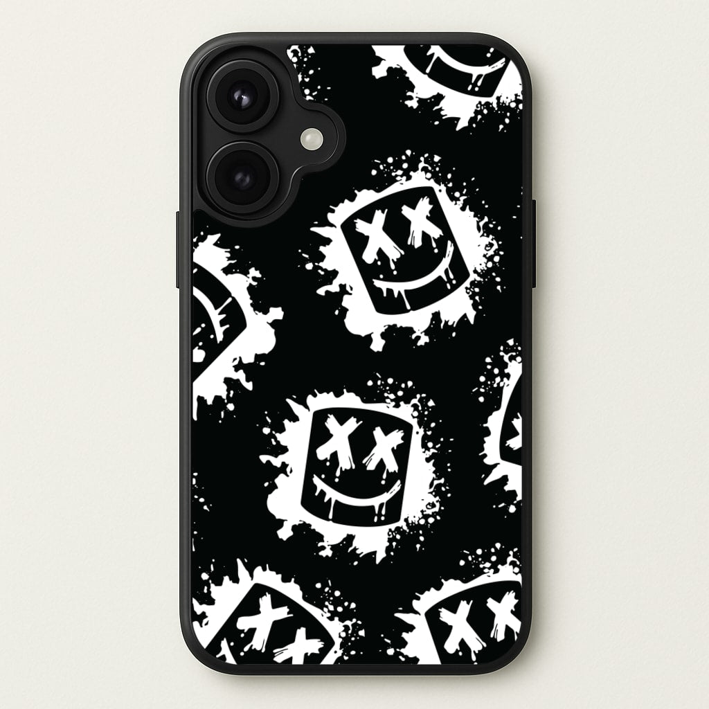 Black And White Helmet DJ Pattern Phone Case for iPhone 17