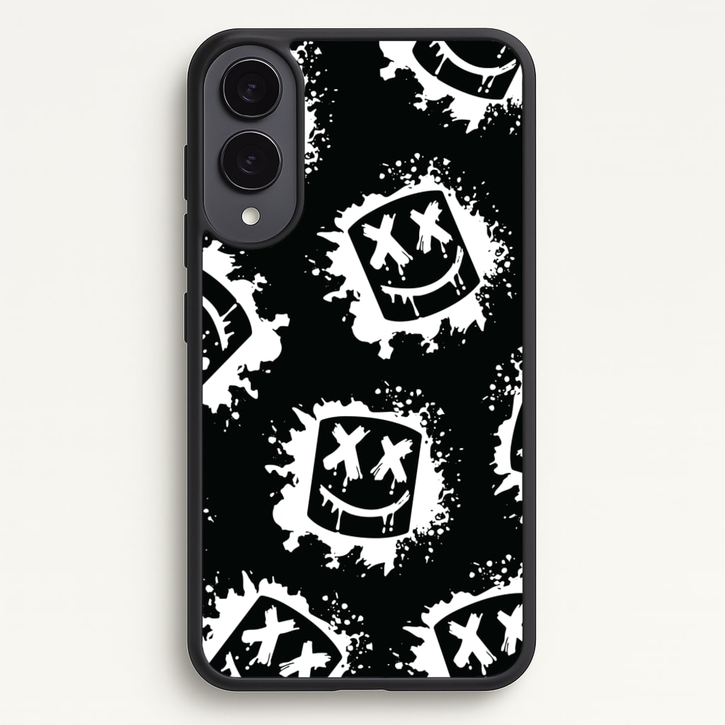 Black And White Helmet DJ Pattern - Marshmello Phone Case for Galaxy S25 Edge