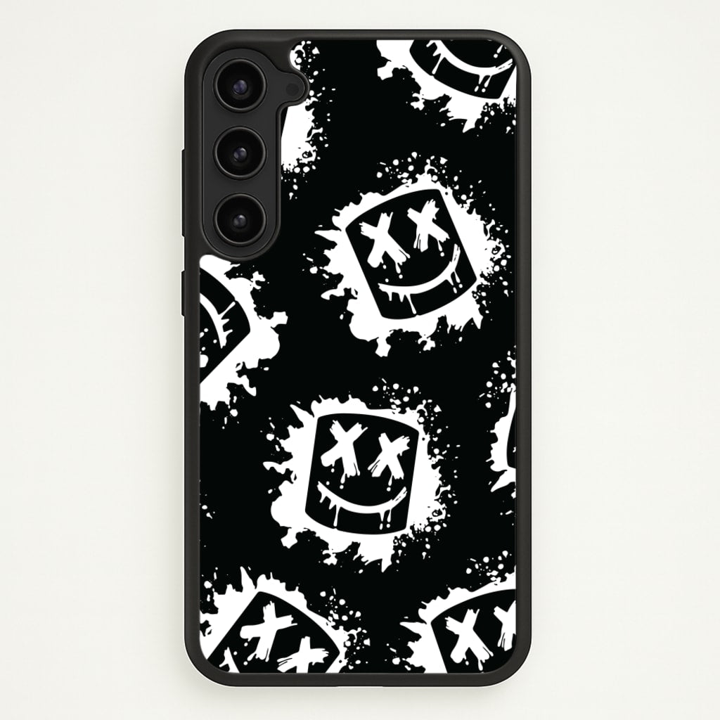 Black And White Helmet DJ Pattern - Marshmello Phone Case for Galaxy S23 Plus