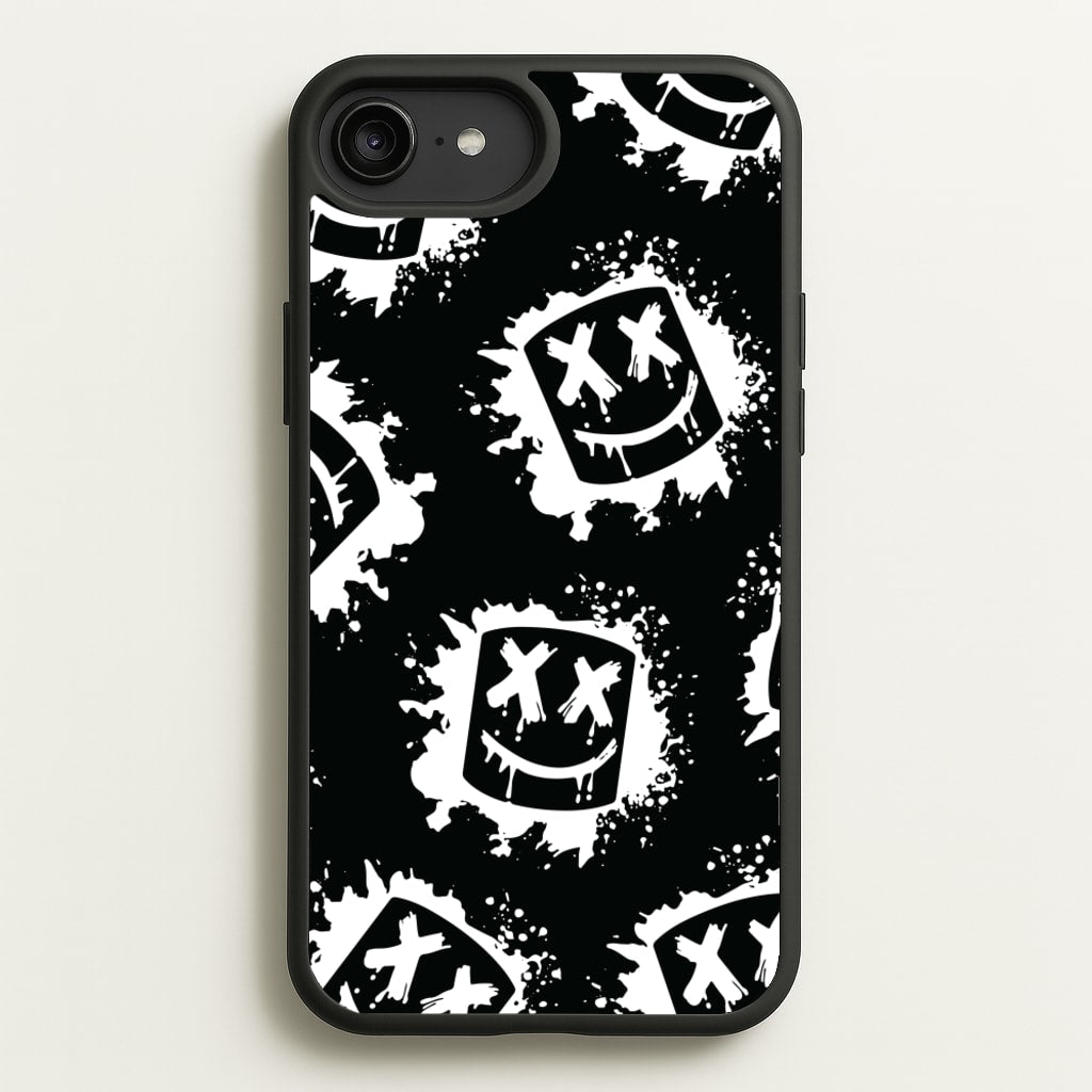 Black And White Helmet DJ Pattern - Marshmello Phone Case for iPhone 6 Plus / 7 Plus / 8 Plus