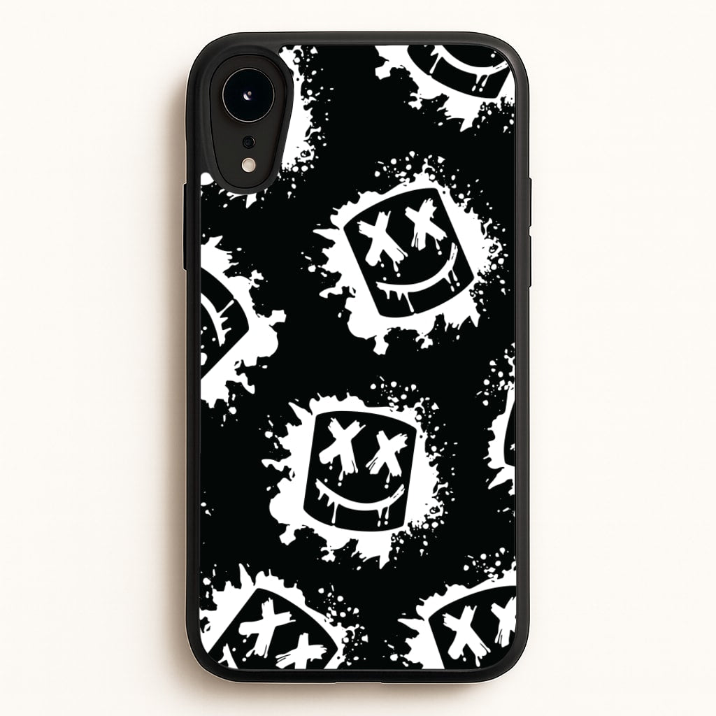 Black And White Helmet DJ Pattern - Marshmello Phone Case for iPhone XR