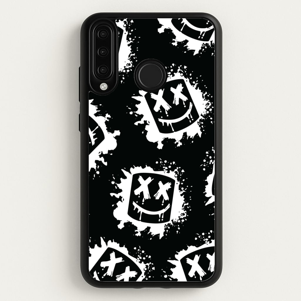 Black And White Helmet DJ Pattern - Marshmello Phone Case for Huawei P30 Lite
