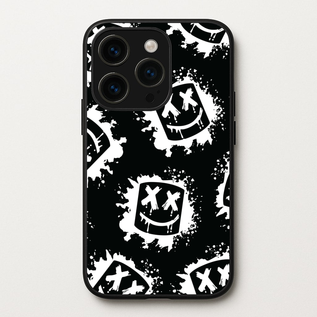 Black And White Helmet DJ Pattern - Marshmello Phone Case for iPhone 15 Pro
