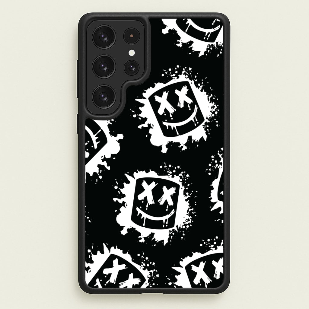 Black And White Helmet DJ Pattern - Marshmello Phone Case for Galaxy S22 Ultra