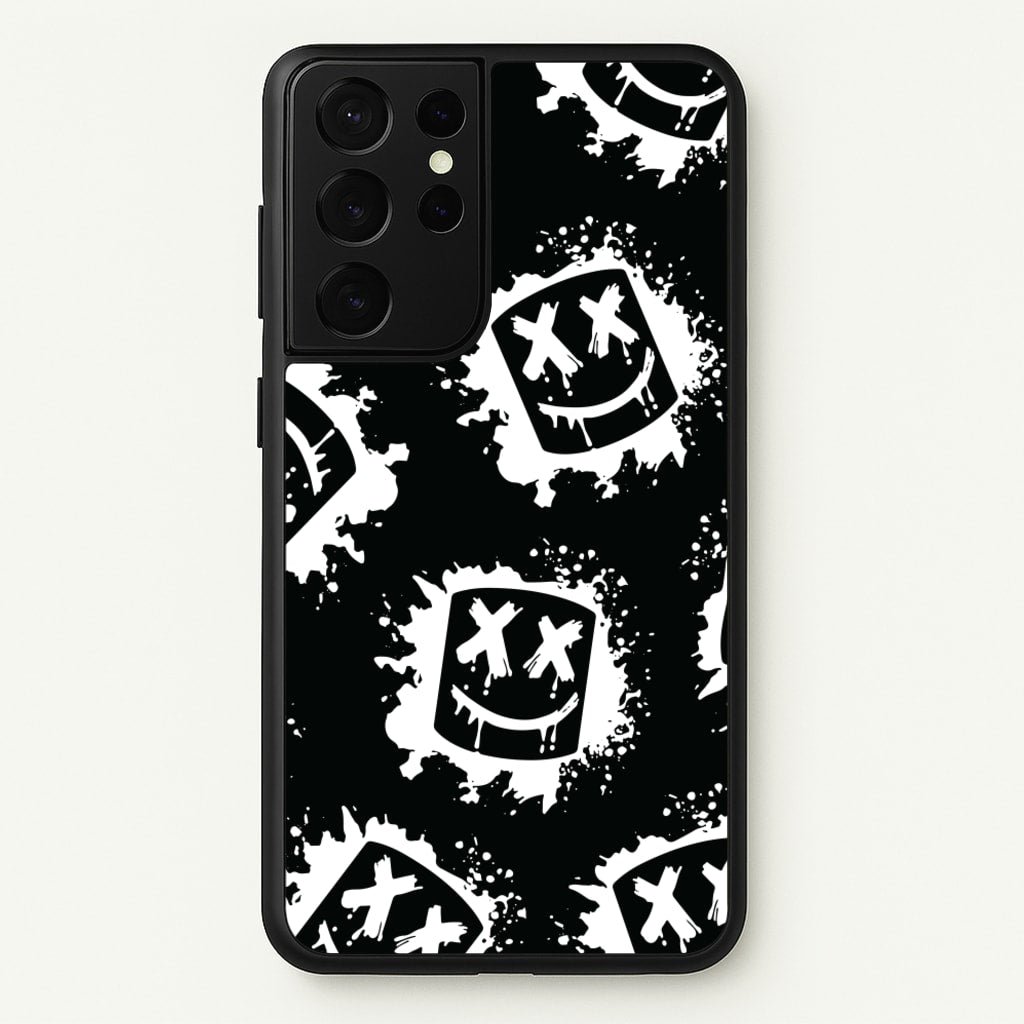 Black And White Helmet DJ Pattern - Marshmello Phone Case for Galaxy S21 Ultra
