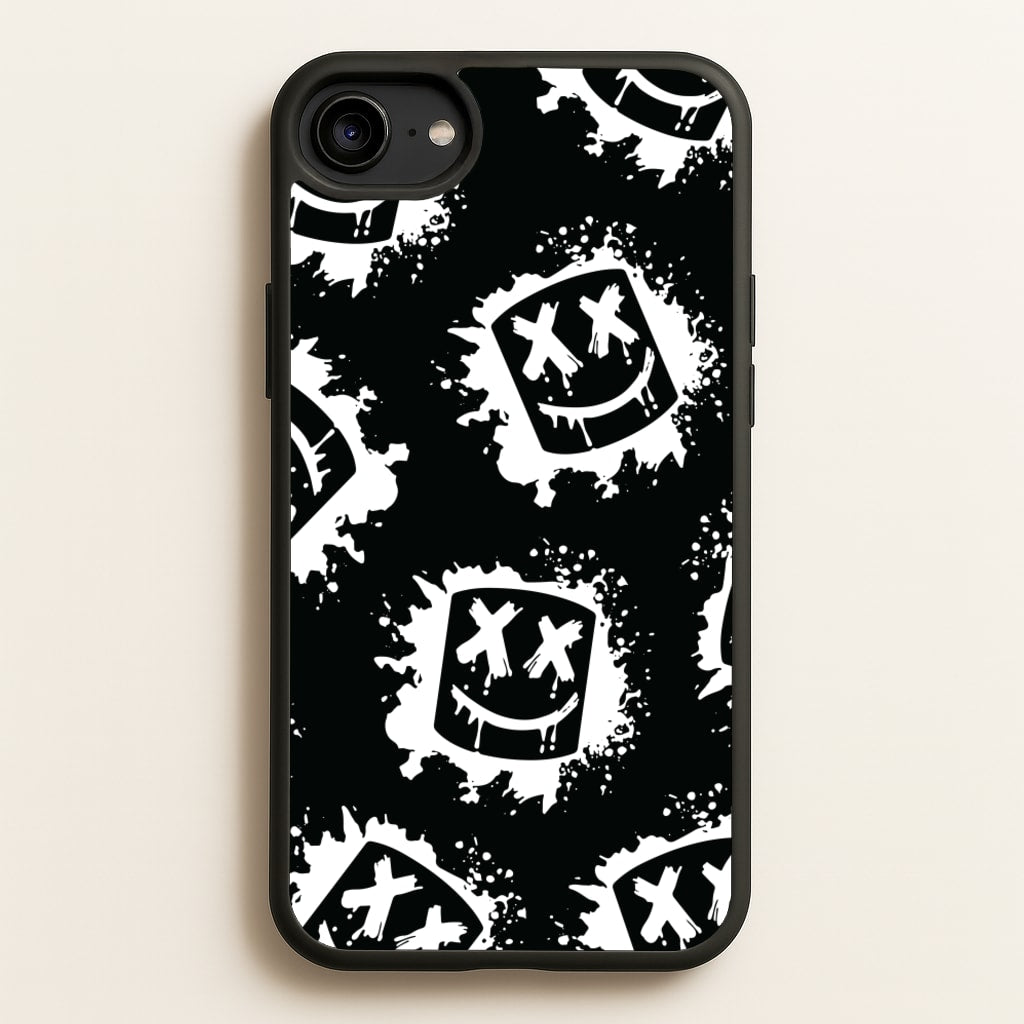 Black And White Helmet DJ Pattern - Marshmello Phone Case for iPhone 6 / 7 / 8 / SE
