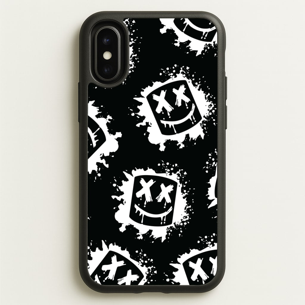 Black And White Helmet DJ Pattern - Marshmello Phone Case for iPhone X / XS