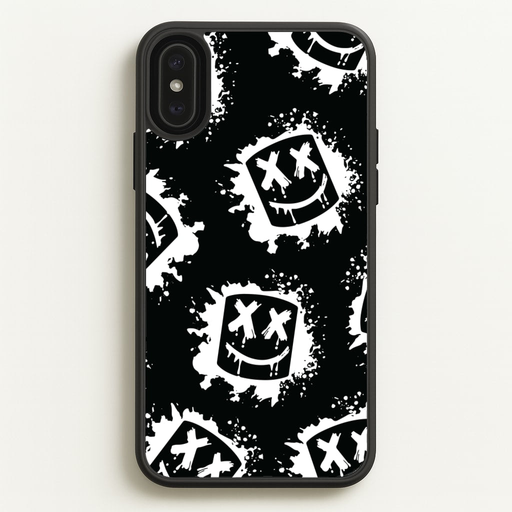 Black And White Helmet DJ Pattern - Marshmello Phone Case for iPhone XS Max