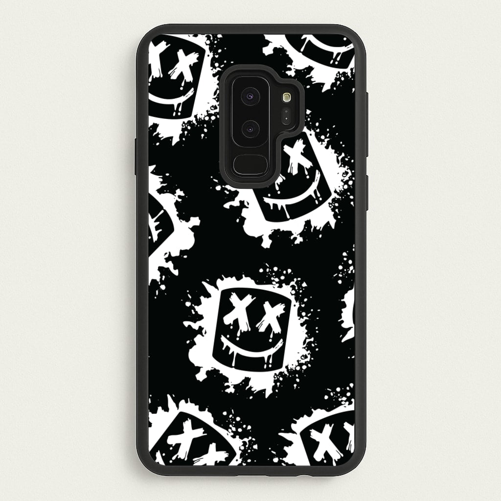 Black And White Helmet DJ Pattern - Marshmello Phone Case for Galaxy S9 Plus
