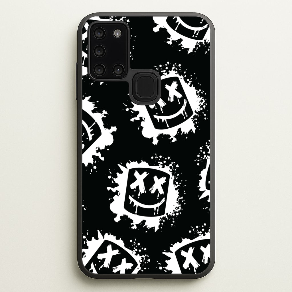 Black And White Helmet DJ Pattern - Marshmello Phone Case for Galaxy A21s