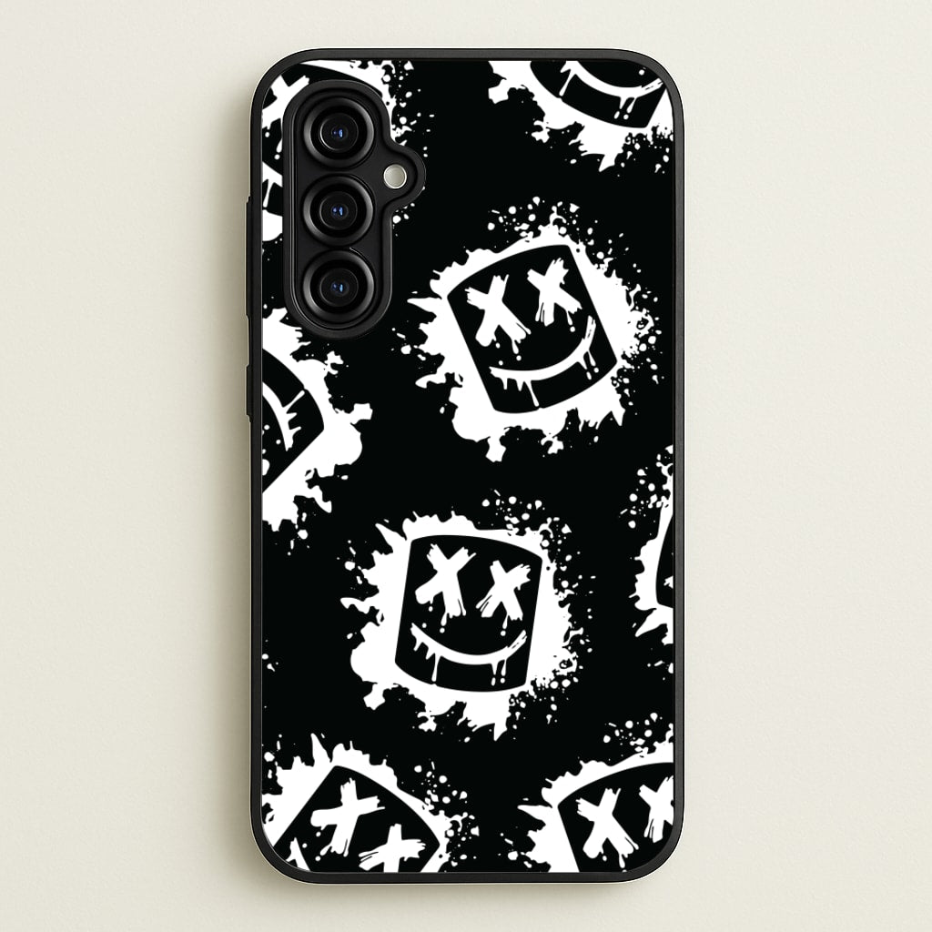 Black And White Helmet DJ Pattern - Marshmello Phone Case for Galaxy A54