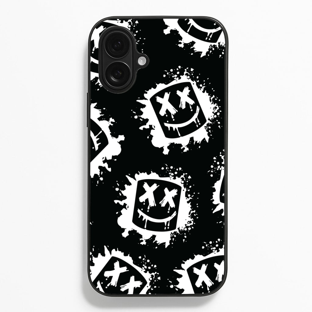 Black And White Helmet DJ Pattern - Marshmello Phone Case for iPhone 16 Plus