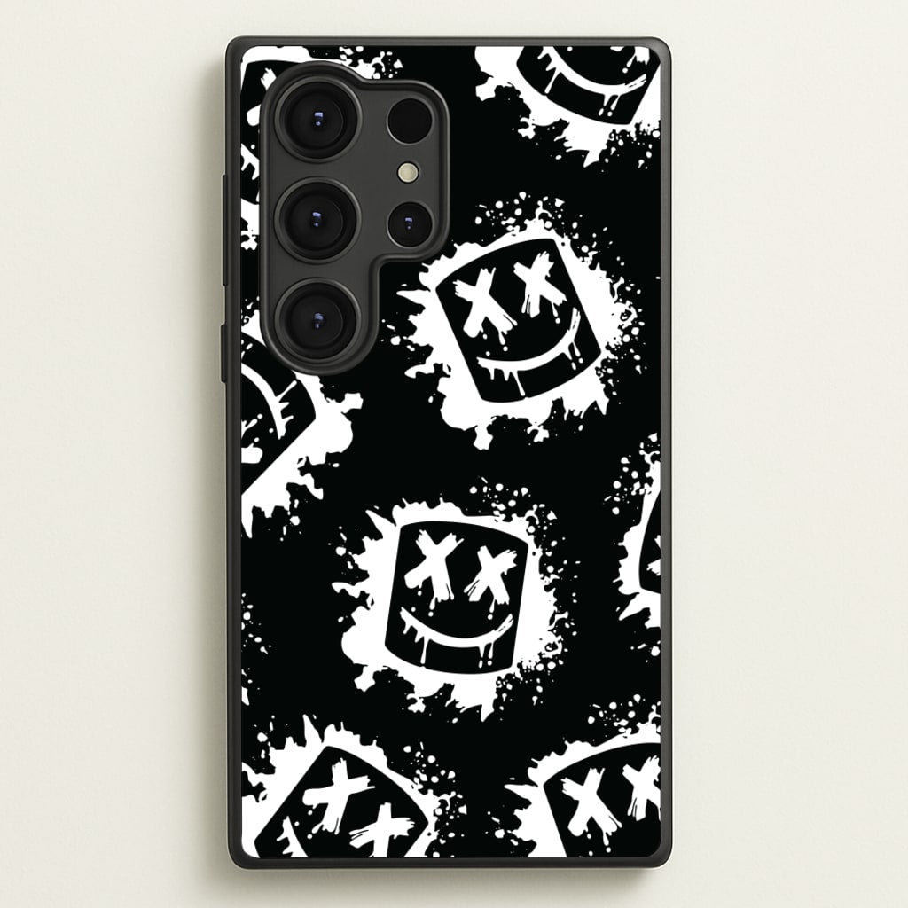 Black And White Helmet DJ Pattern - Marshmello Phone Case for Galaxy S25 Ultra