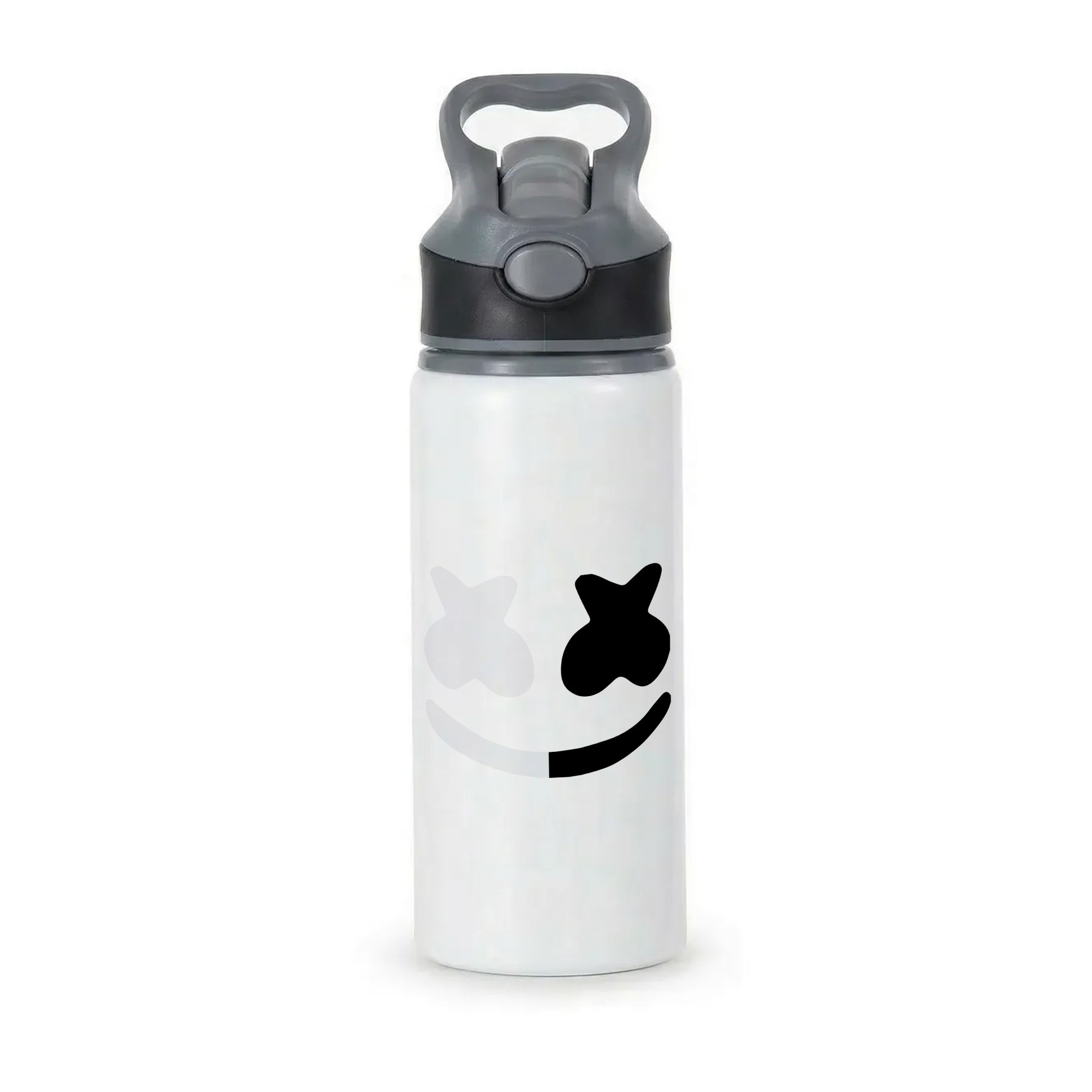 Dual Sides Helmet DJ Active Water Bottle - Black