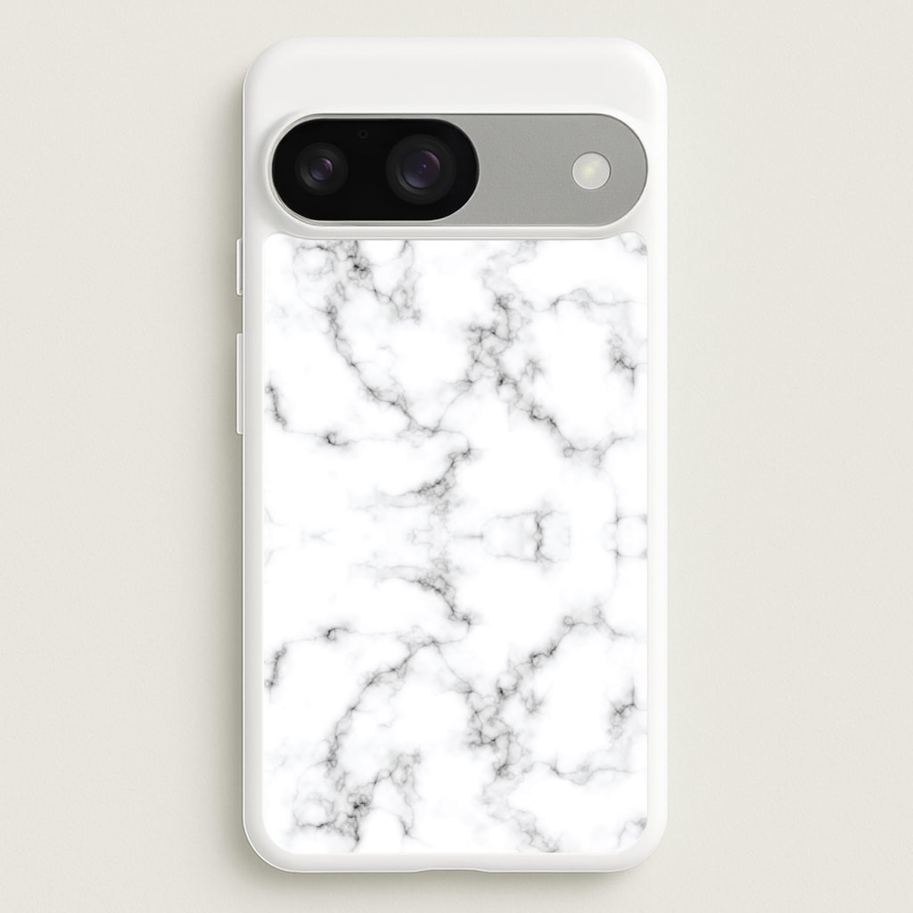 White Marbled - Marble Phone Case for Google Pixel 9 / 9 Pro