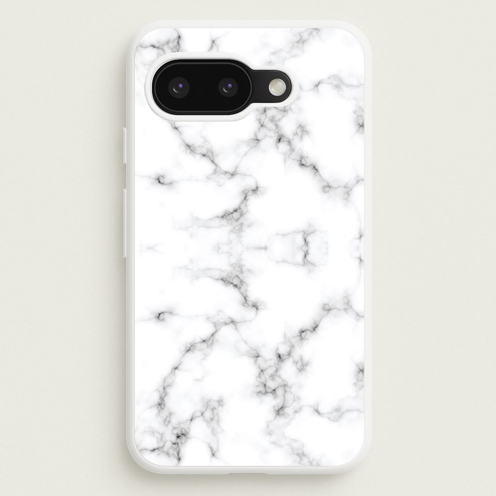 White Marbled - Marble Phone Case for Google Pixel 9a