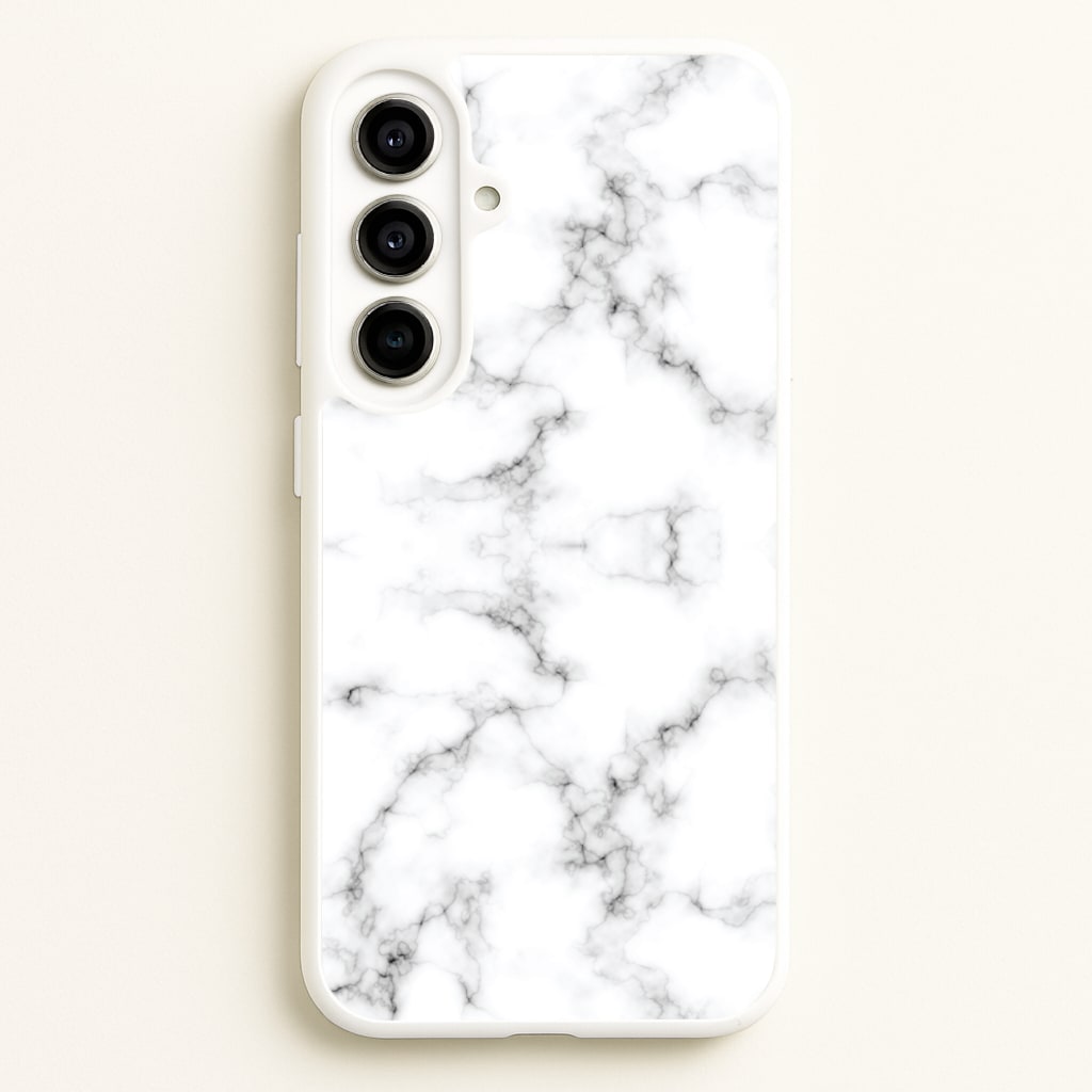 White Marbled - Marble Phone Case for Galaxy A56