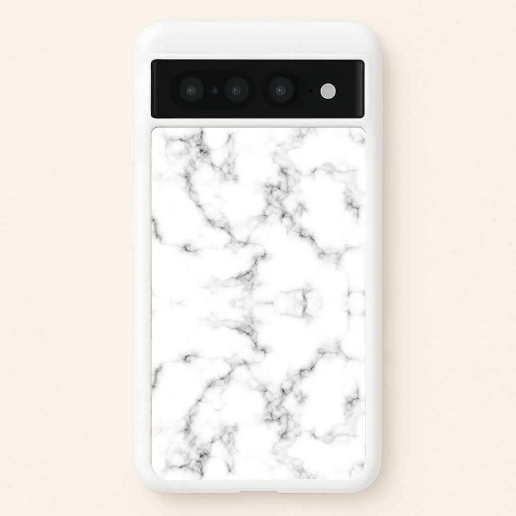 White Marbled - Marble Phone Case for Google Pixel 7 Pro