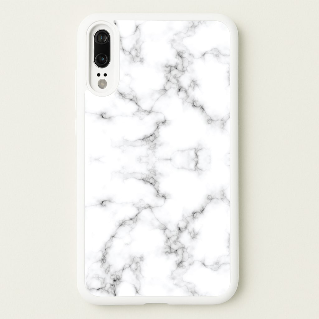 White Marbled - Marble Phone Case for Huawei P20