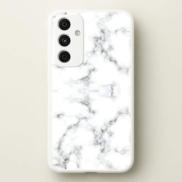 White Marbled - Marble Phone Case for Galaxy A35