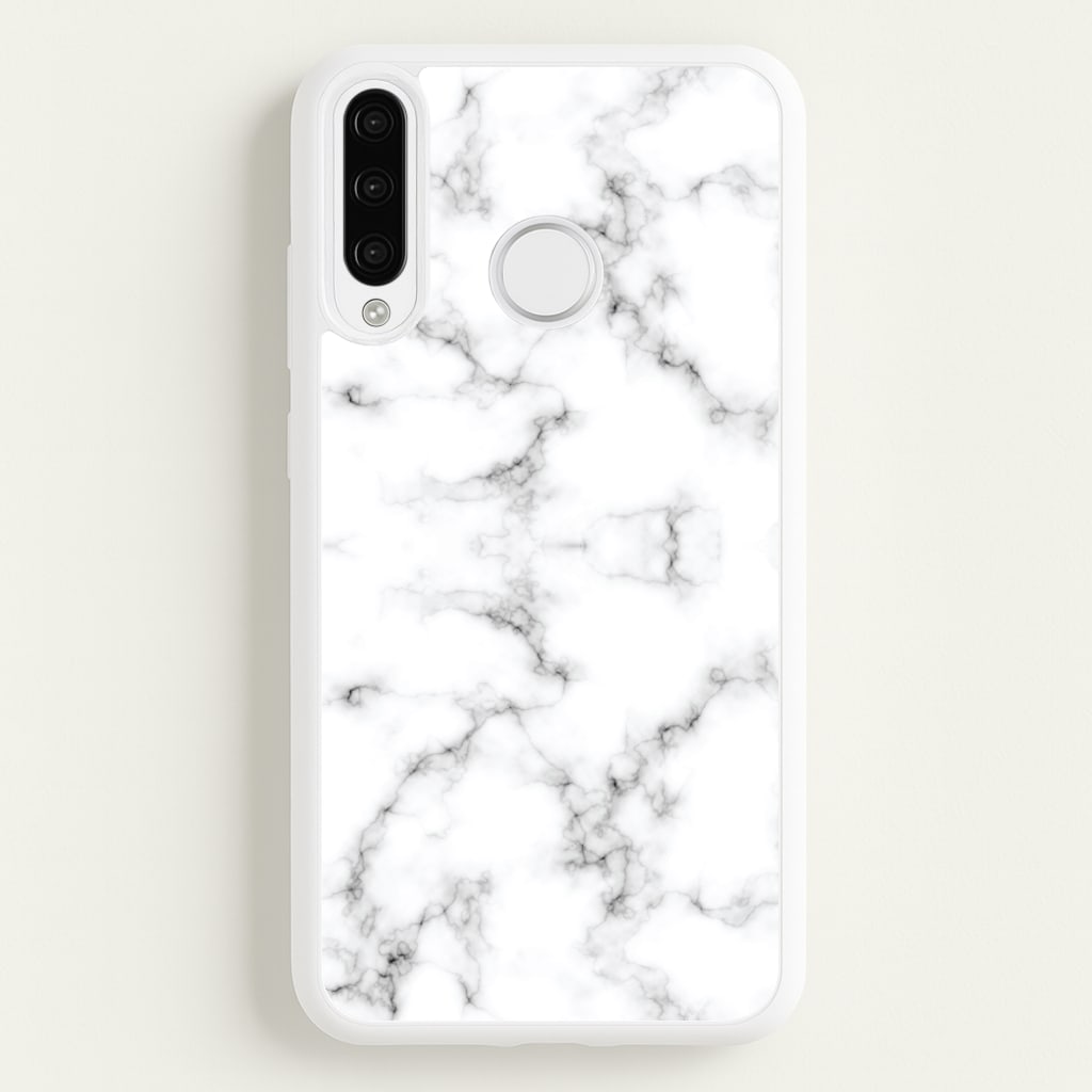 White Marbled - Marble Phone Case for Huawei P30 Lite
