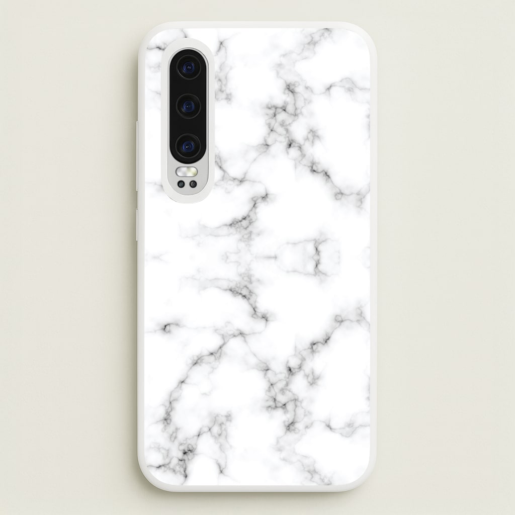 White Marbled - Marble Phone Case for Huawei P30
