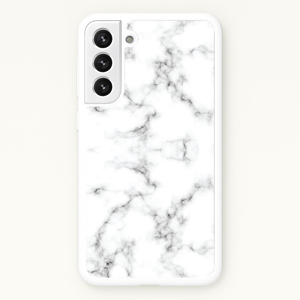 White Marbled - Marble Phone Case for Galaxy S21FE