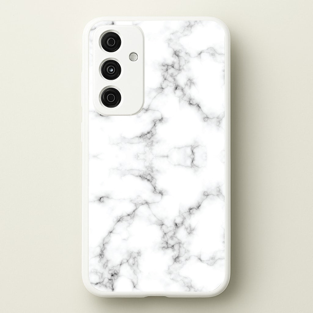 White Marbled - Marble Phone Case for Galaxy A15