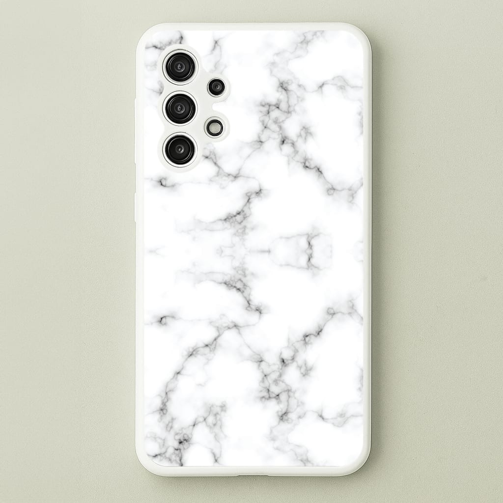 White Marbled - Marble Phone Case for Galaxy A13