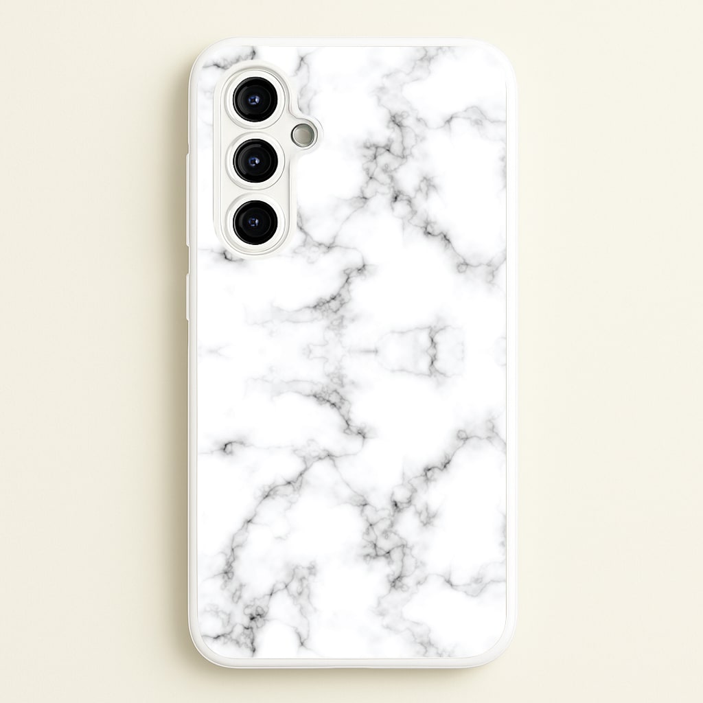 White Marbled - Marble Phone Case for Galaxy A54