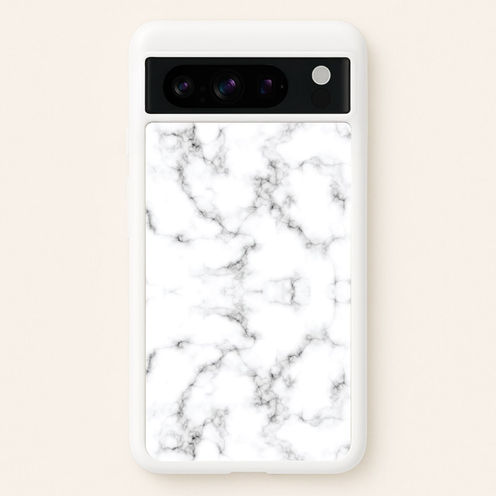 White Marbled - Marble Phone Case for Google Pixel 8 Pro